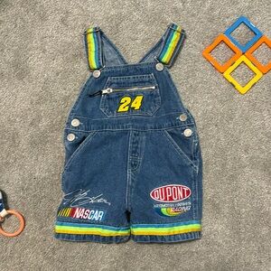 1994 NASCAR vintage toddler boy overall denim romper 24 months